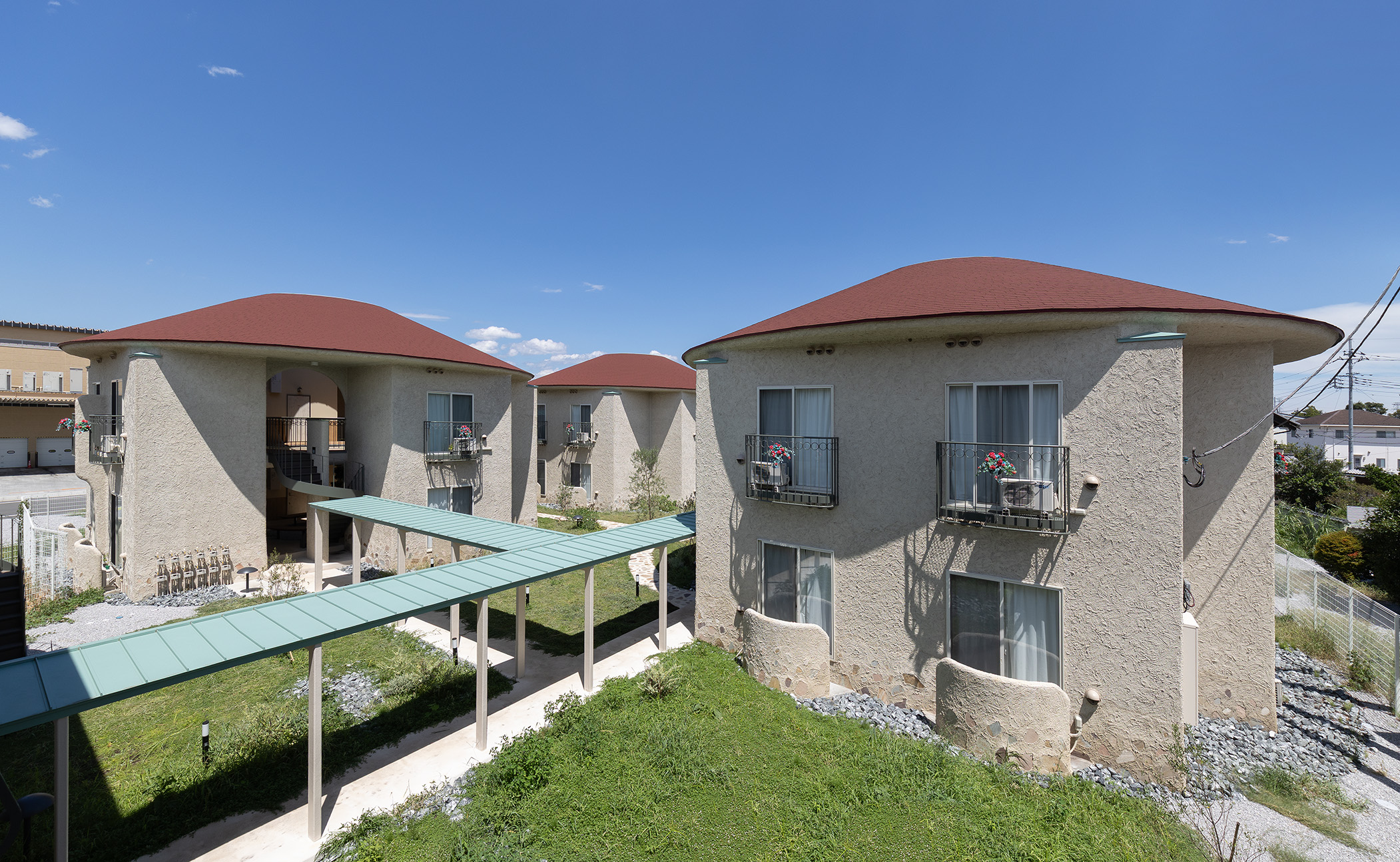 高崎の中庭のある寮 | アトリエ ボーヌ- 賃貸住宅建築設計・ローコスト＆長期高利回りの中庭アパルトメント - デザイナーズ物件・おしゃれ賃貸・ヨーロッパ風・賃貸経営・中庭・新しいアパート・丸山耕一 まるやまこういち・丸山保博 まるやまほはく